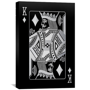King of Diamonds - Silver Canvas Art 30 x 45cm / Standard Gallery Wrap Clock Canvas