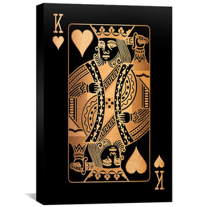 King of Hearts - Gold Canvas Art 30 x 45cm / Standard Gallery Wrap Clock Canvas