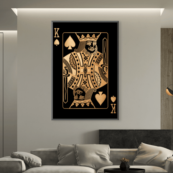 King of Spades - Gold Canvas Art Clock Canvas