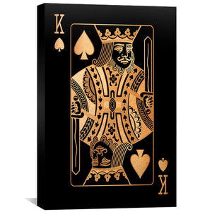 King of Spades - Gold Canvas Art Clock Canvas
