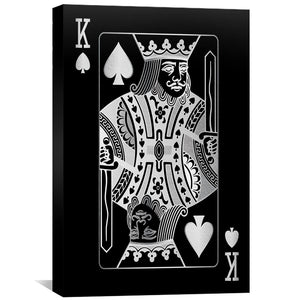 King of Spades - Silver Canvas Art 30 x 45cm / Standard Gallery Wrap Clock Canvas