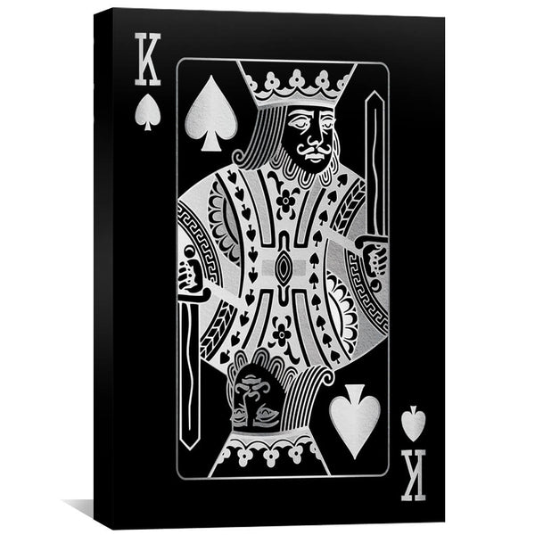 King of Spades - Silver Canvas Art 30 x 45cm / Standard Gallery Wrap Clock Canvas