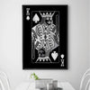 King of Spades - Silver Clock Canvas