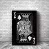 King of Spades - Silver Clock Canvas