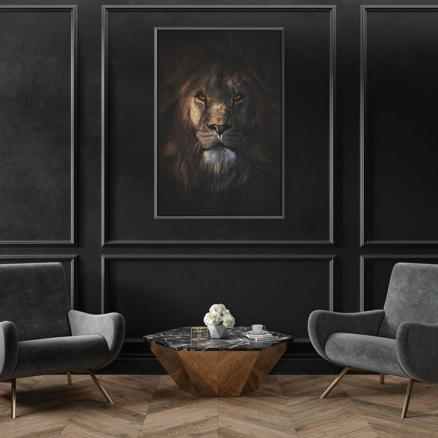 King of the Jungle Clock Canvas