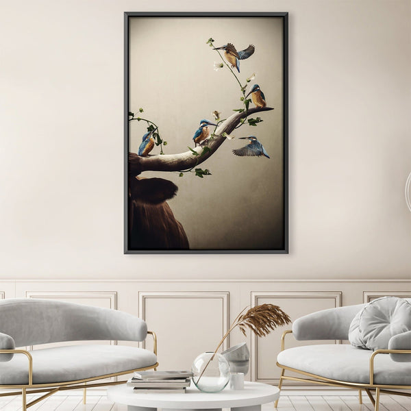 Kingfishers 1 Canvas Art 30 x 45cm / Unframed Canvas Print Clock Canvas