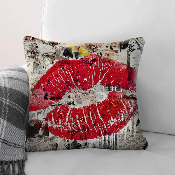 Kiss Collage Cushion Cushion Cushion Square Clock Canvas