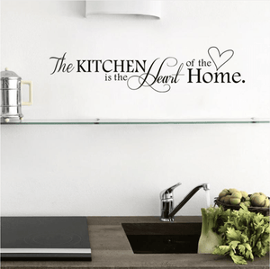 Kitchen Heart of Home Wall Sticker Clock Canvas