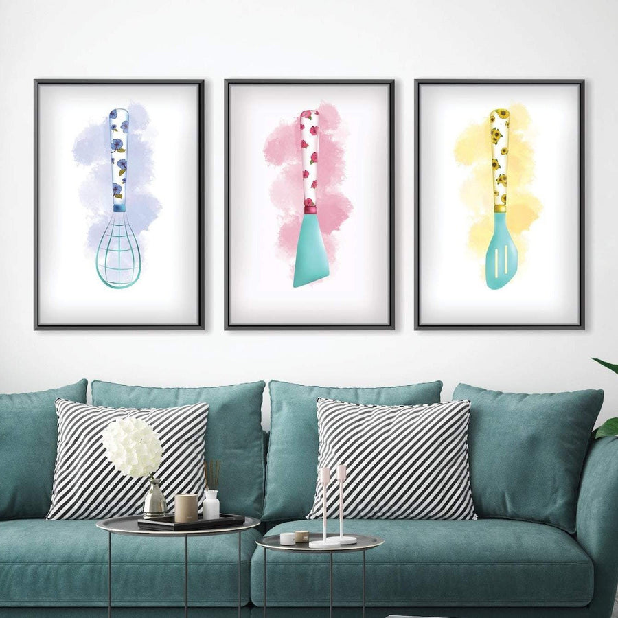 Kitchen Pastels Canvas Art Clock Canvas