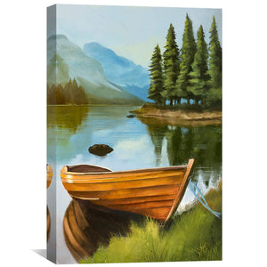 Lake Side Canvas Art 30 x 45cm / Unframed Canvas Print Clock Canvas