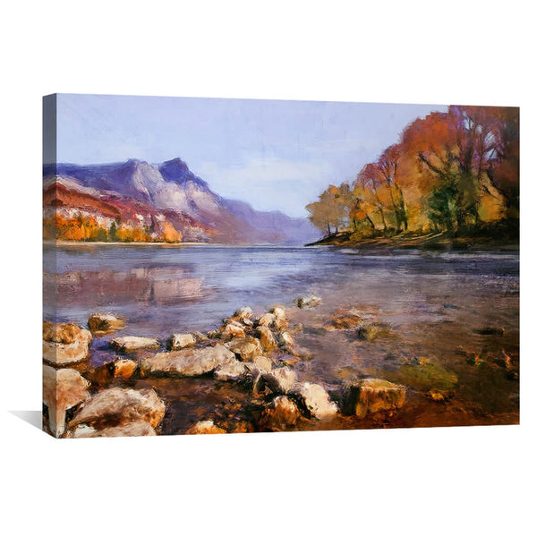 Lakeside Autumn Canvas Art 45 x 30cm / Unframed Canvas Print Clock Canvas