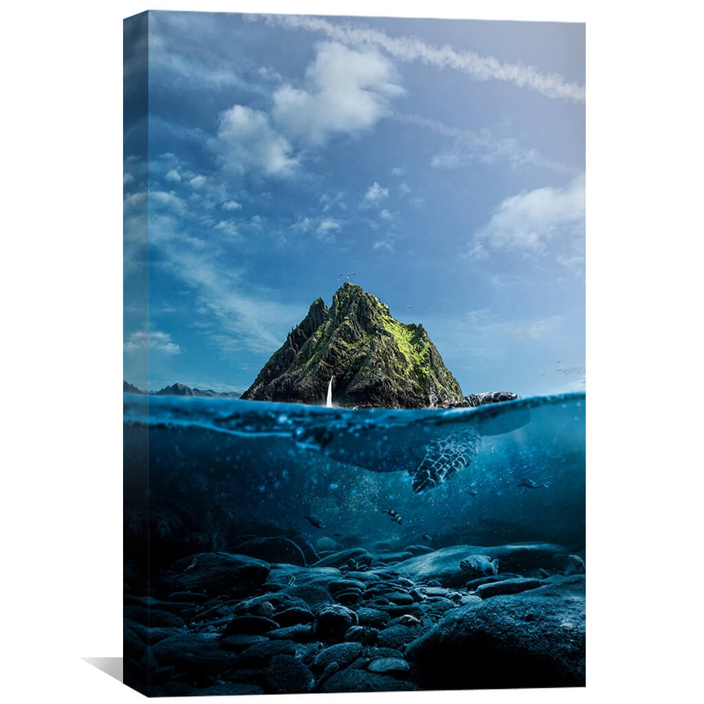 Land of Turtle Canvas Art 30 x 45cm / Unframed Canvas Print Clock Canvas