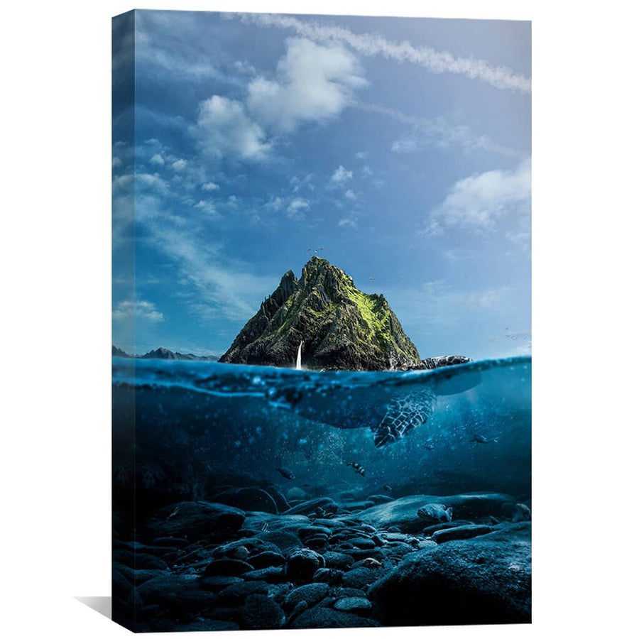 Land of Turtle Canvas Art 30 x 45cm / Unframed Canvas Print Clock Canvas