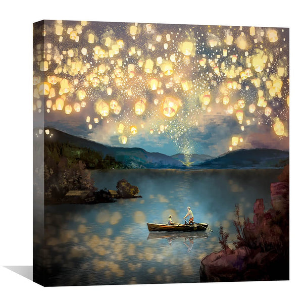 Lantern Lake Canvas Art 30 x 30cm / Unframed Canvas Print Clock Canvas