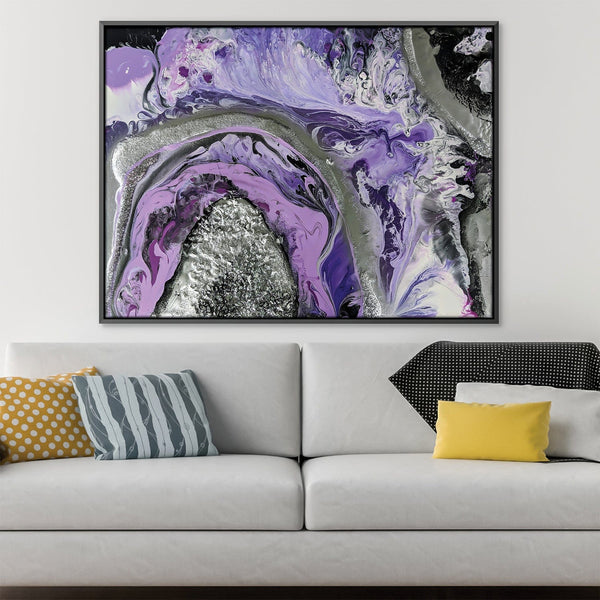 Lavender Geode Canvas Art 45 x 30cm / Unframed Canvas Print Clock Canvas