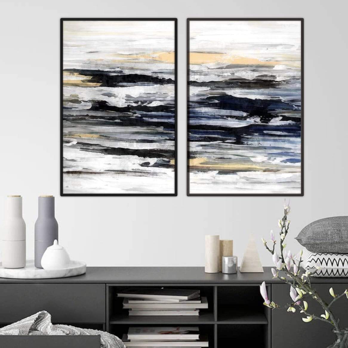 Layered Abstract Canvas Art Clock Canvas