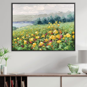 Layered Meadow Oil Painting Oil 45 x 30cm / Oil Painting Clock Canvas