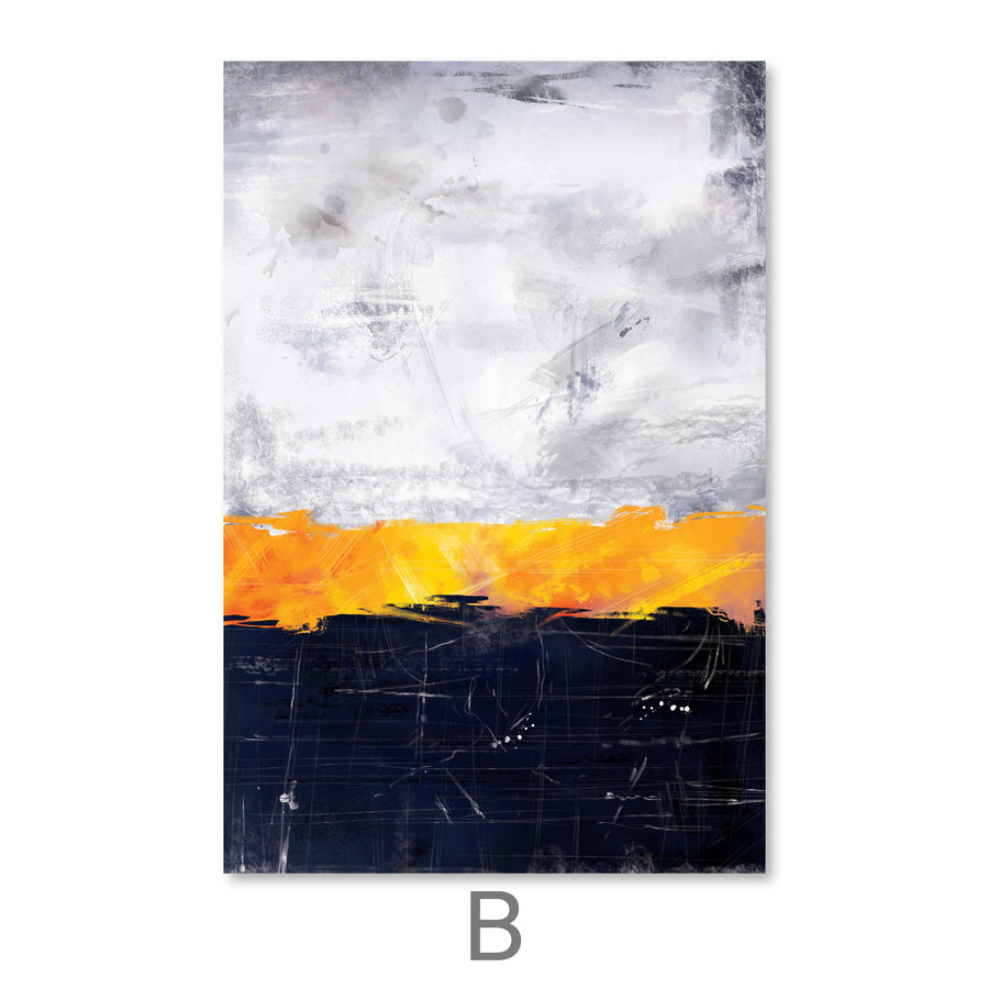 Layered Navy Canvas Art B / 40 x 50cm / No Board - Canvas Print Only Clock Canvas