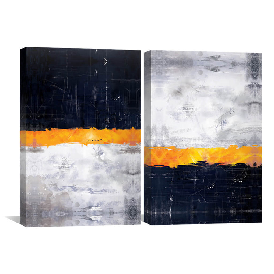 Layered Navy Canvas Art Clock Canvas