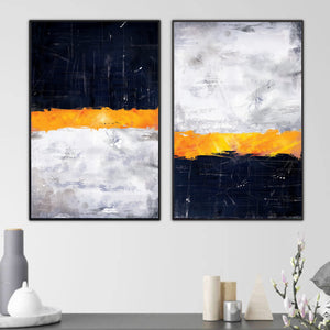 Layered Navy Canvas Art Set of 2 / 40 x 50cm / No Board - Canvas Print Only Clock Canvas