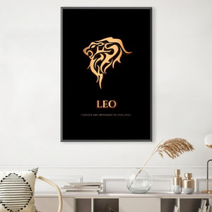 Leo - Gold Canvas Art Clock Canvas