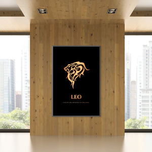 Leo - Gold Clock Canvas