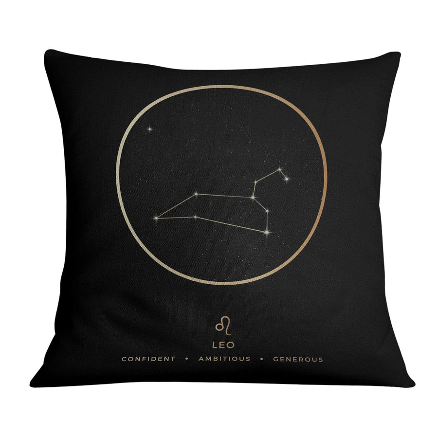 Leo Traits Gold Cushion Cushion Cushion Square Clock Canvas