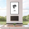 Leo - White Clock Canvas