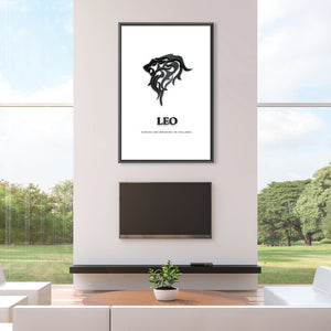 Leo - White Clock Canvas