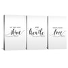 Let Your Light Shine Canvas Art Set of 3 / 40 x 60cm / Unframed Canvas Print Clock Canvas
