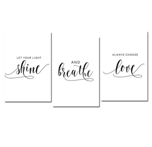 Let Your Light Shine Canvas Art Set of 3 / 40 x 50cm / No Board - Canvas Print Only Clock Canvas