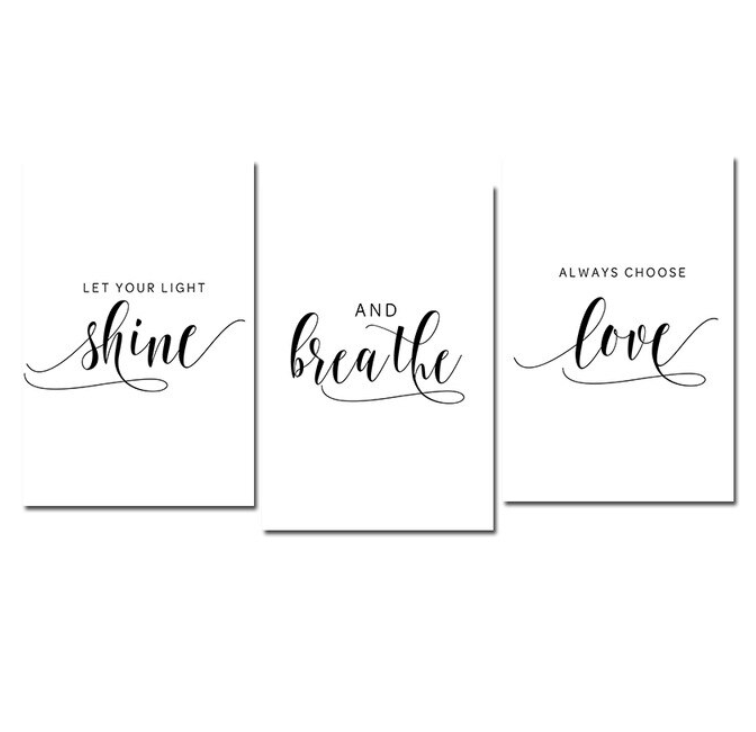 Let Your Light Shine Canvas Art Set of 3 / 40 x 50cm / No Board - Canvas Print Only Clock Canvas