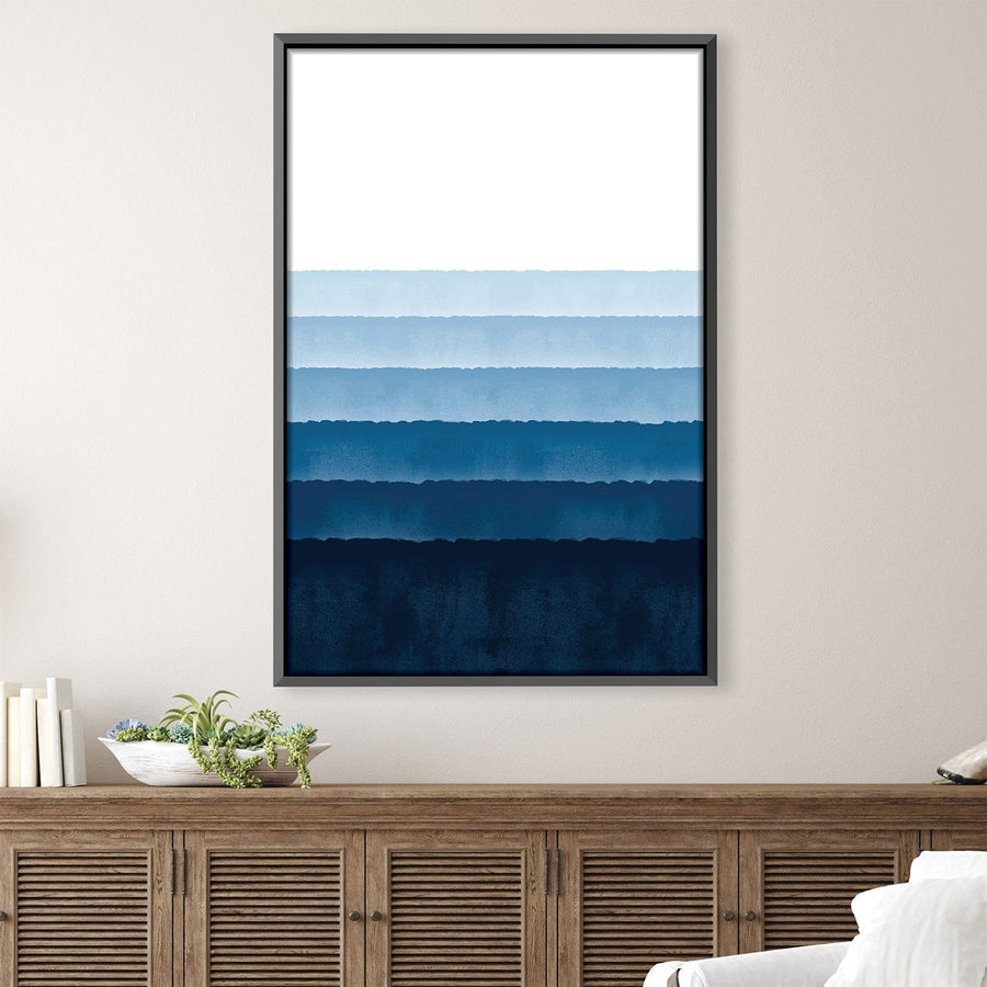 Levels of Blue Canvas Art Clock Canvas