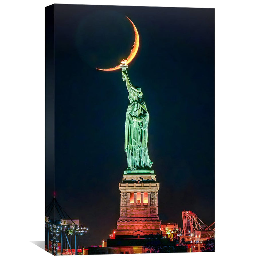 Liberty Crescent Canvas Art Clock Canvas
