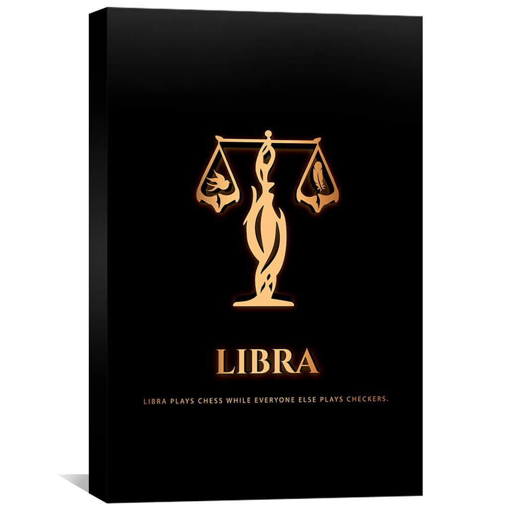 Libra - Gold Canvas Art 30 x 45cm / Unframed Canvas Print Clock Canvas
