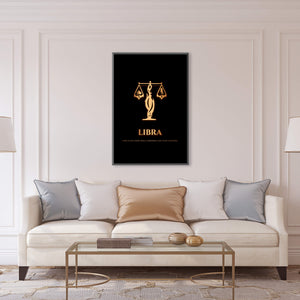 Libra - Gold Clock Canvas
