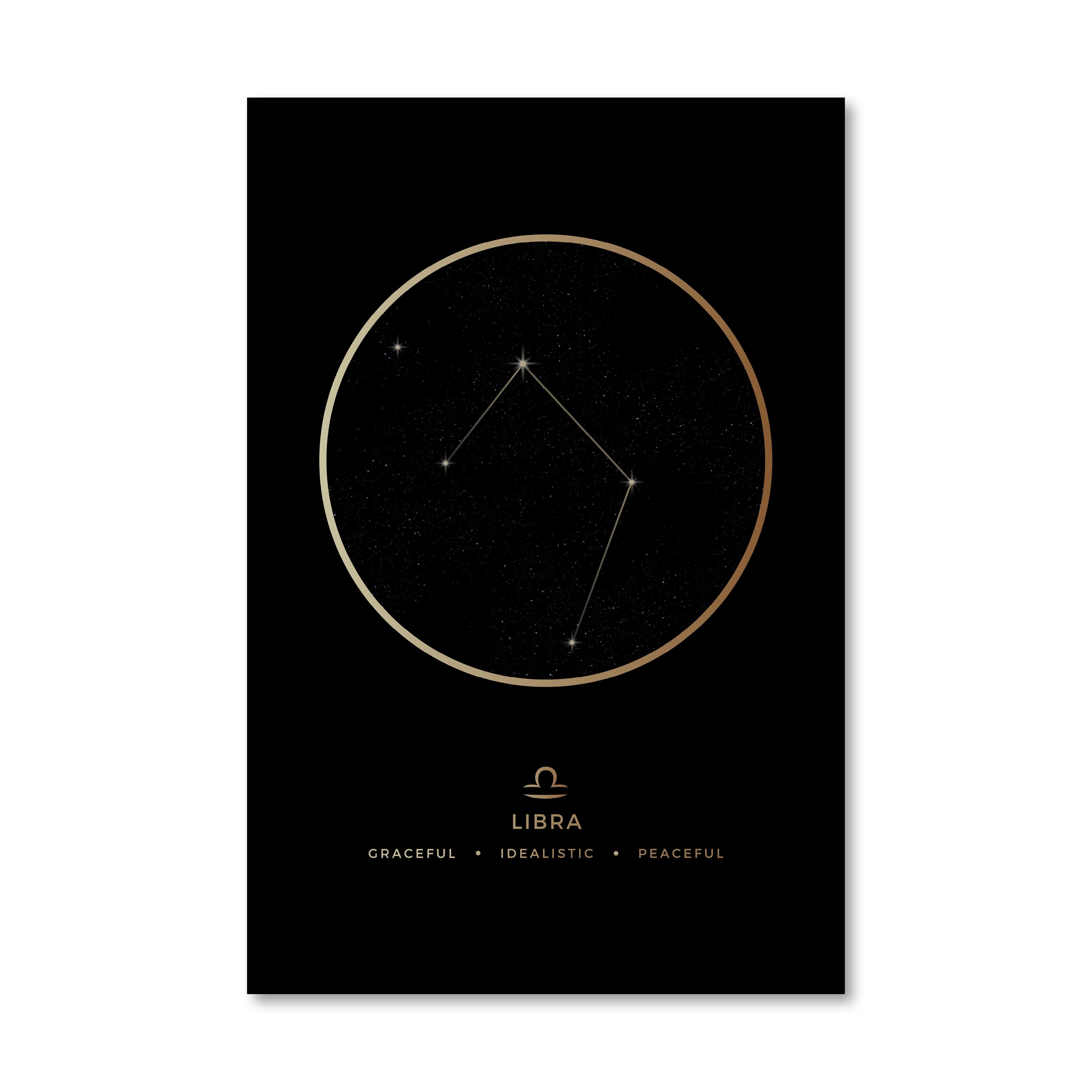 Libra Traits Gold Canvas Art 40 x 50cm / No Board - Canvas Print Only Clock Canvas