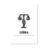 Libra - White Canvas Art Clock Canvas