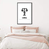 Libra - White Clock Canvas