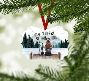 Life is Better With a Dog Ornament Customizer Ornament / Aluminum / 10.8 x 8cm Clock Canvas