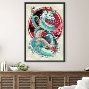 Light Blue Smoke Dragon Canvas Art 30 x 45cm / Unframed Canvas Print Clock Canvas