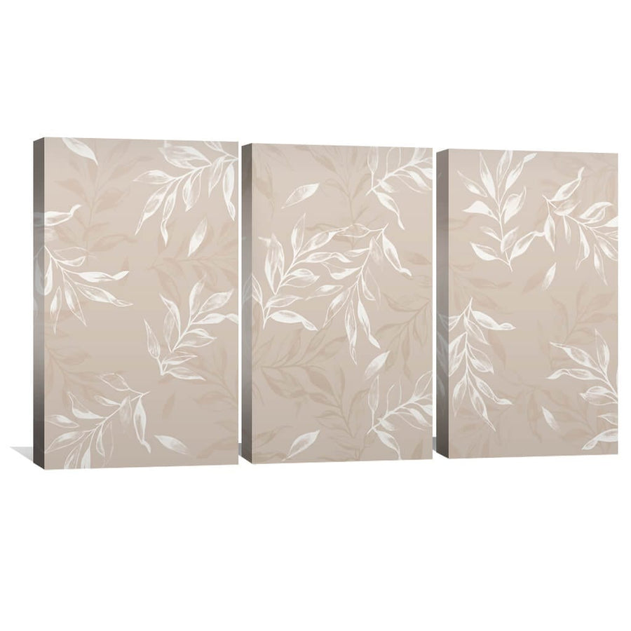 Lighter Leaves Canvas Art Set of 3 / 30 x 45cm / Unframed Canvas Print Clock Canvas