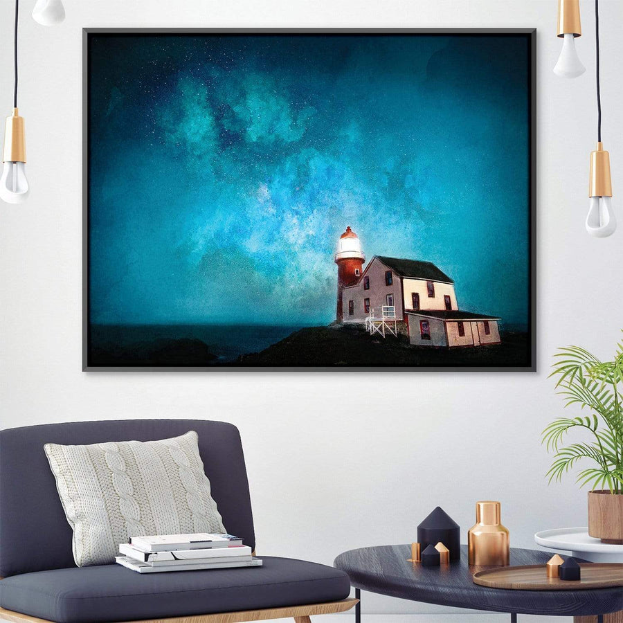 Lighthouse and the Stars Canvas Art Clock Canvas