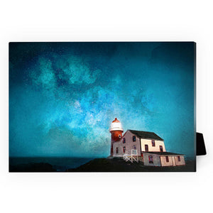 Lighthouse and the Stars Desktop Canvas Desktop Canvas 18 x 13cm Clock Canvas