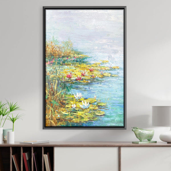 Lilypads Oil Painting Oil 30 x 45cm / Oil Painting Clock Canvas
