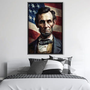 Lincoln and the Flag Canvas Art Clock Canvas