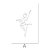 Line Ballerinas Canvas Art A / 30 x 45cm / Unframed Canvas Print Clock Canvas