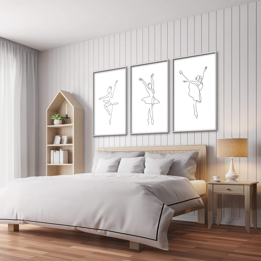 Line Ballerinas Canvas Art Clock Canvas