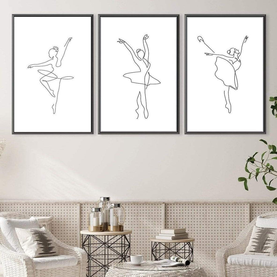 Line Ballerinas Canvas Art Clock Canvas