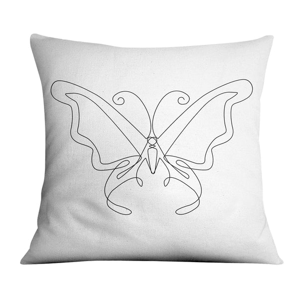 Line Butterflies B Cushion Cushion 45 x 45cm Clock Canvas
